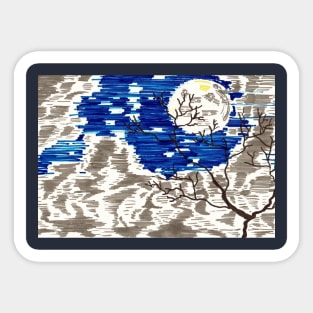 Clouded Winter Night Sky Sticker